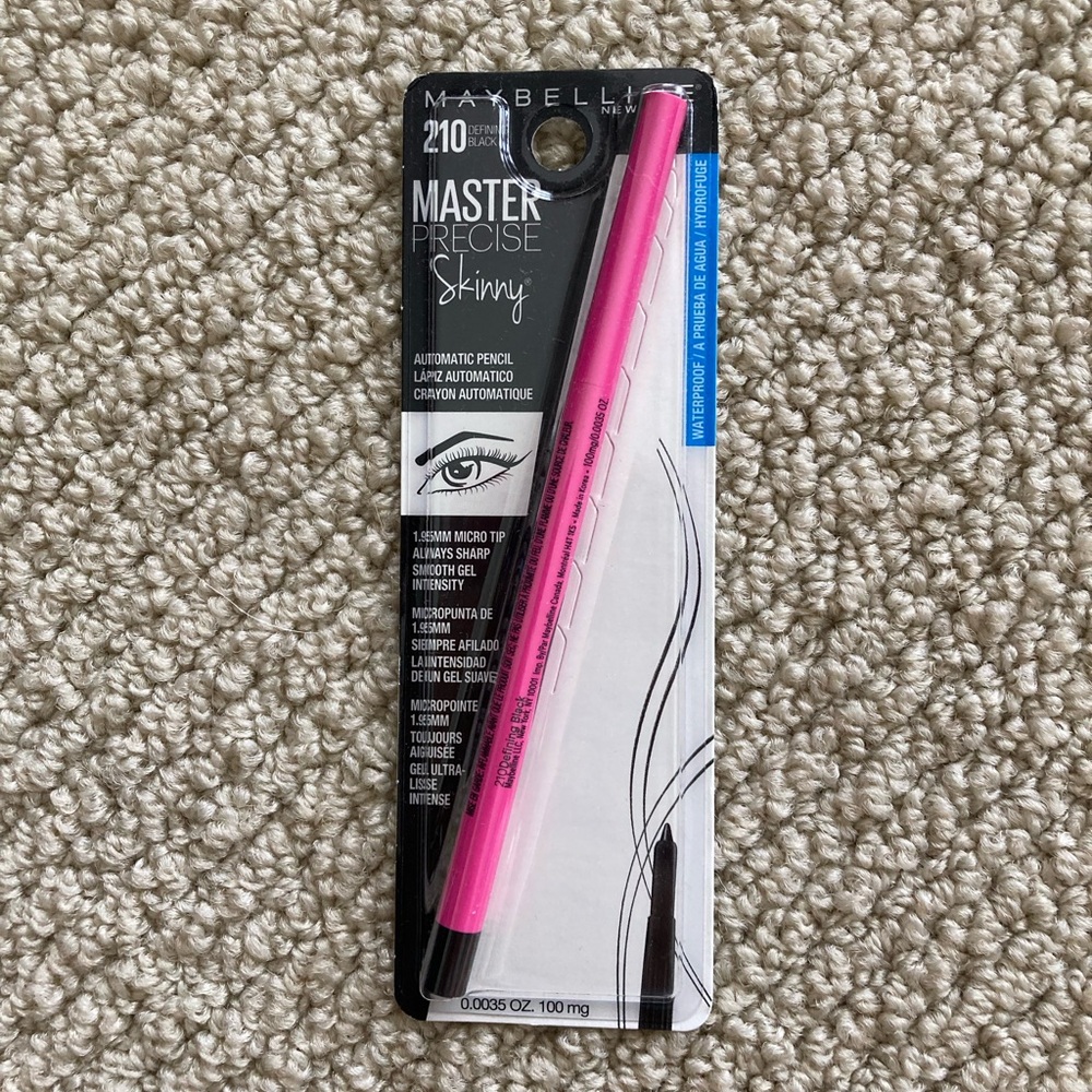NEW Maybelline Pencil Eyeliner Master Precise Skinny 210 Defining Black NIB